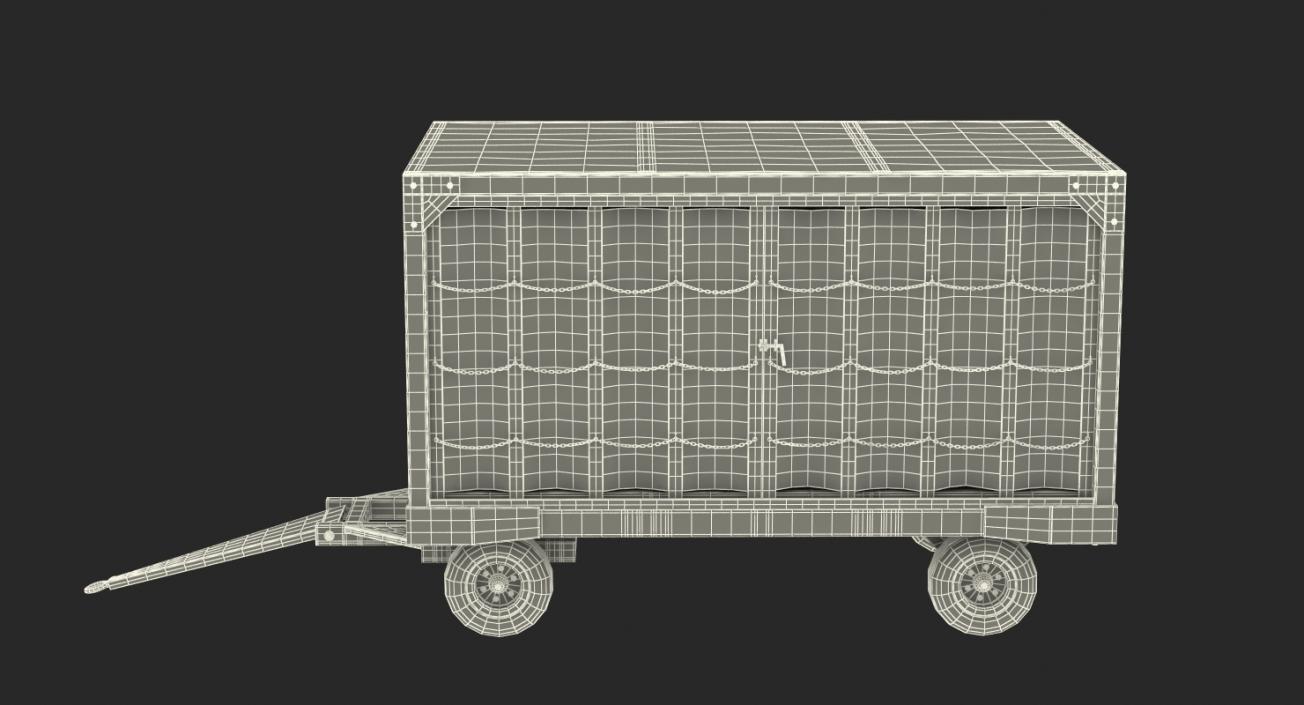 3D model Airport Closed Baggage Trailer