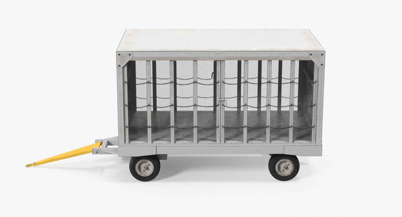 3D model Airport Closed Baggage Trailer