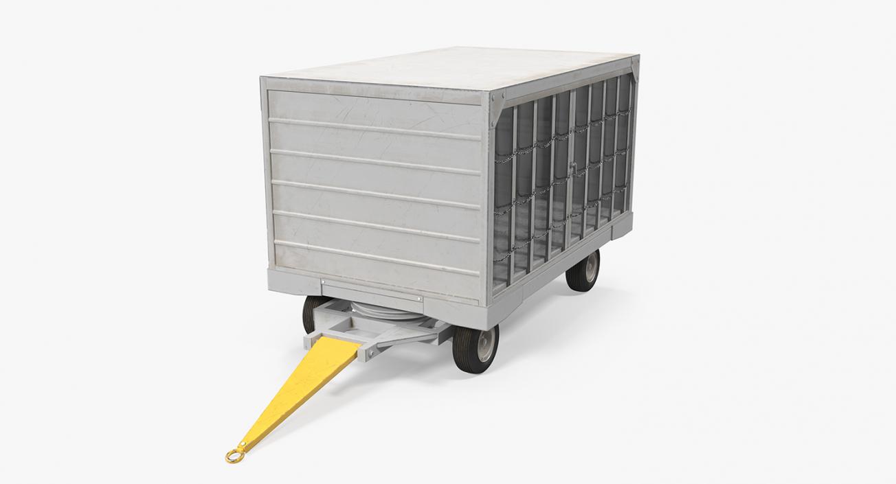 3D model Airport Closed Baggage Trailer