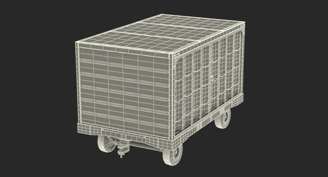 3D model Airport Closed Baggage Trailer