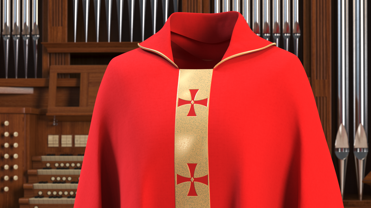 3D Liturgical Vestment Red Robe model