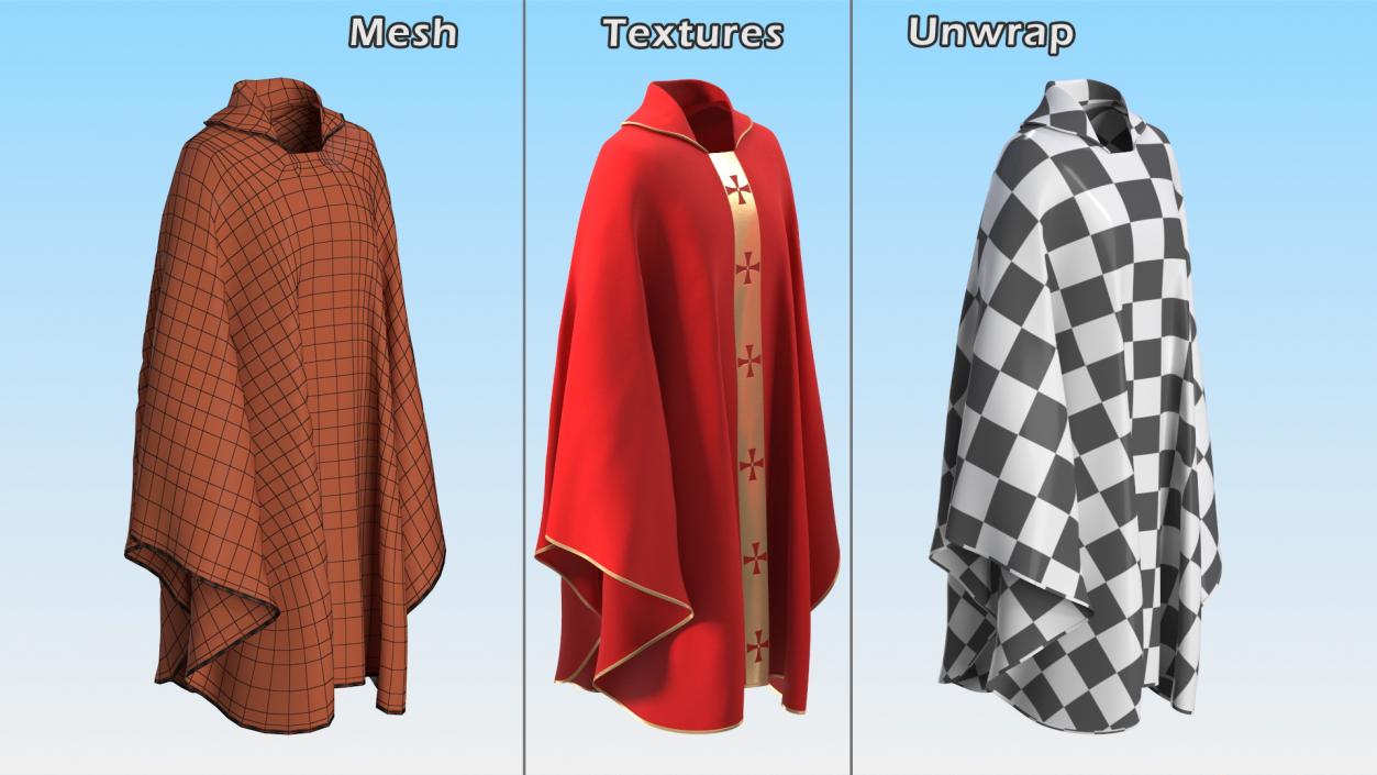 3D Liturgical Vestment Red Robe model