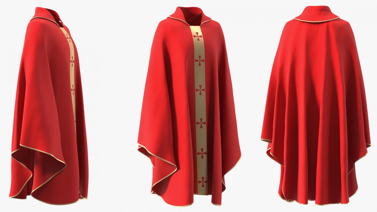 3D Liturgical Vestment Red Robe model