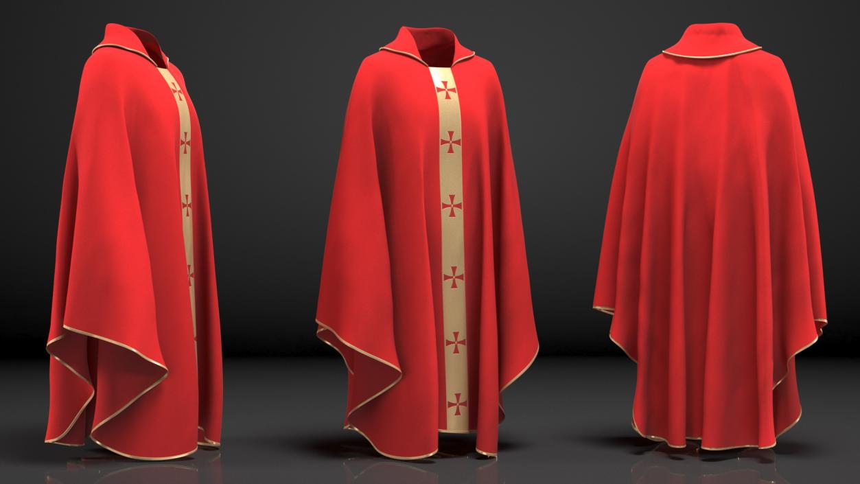 3D Liturgical Vestment Red Robe model