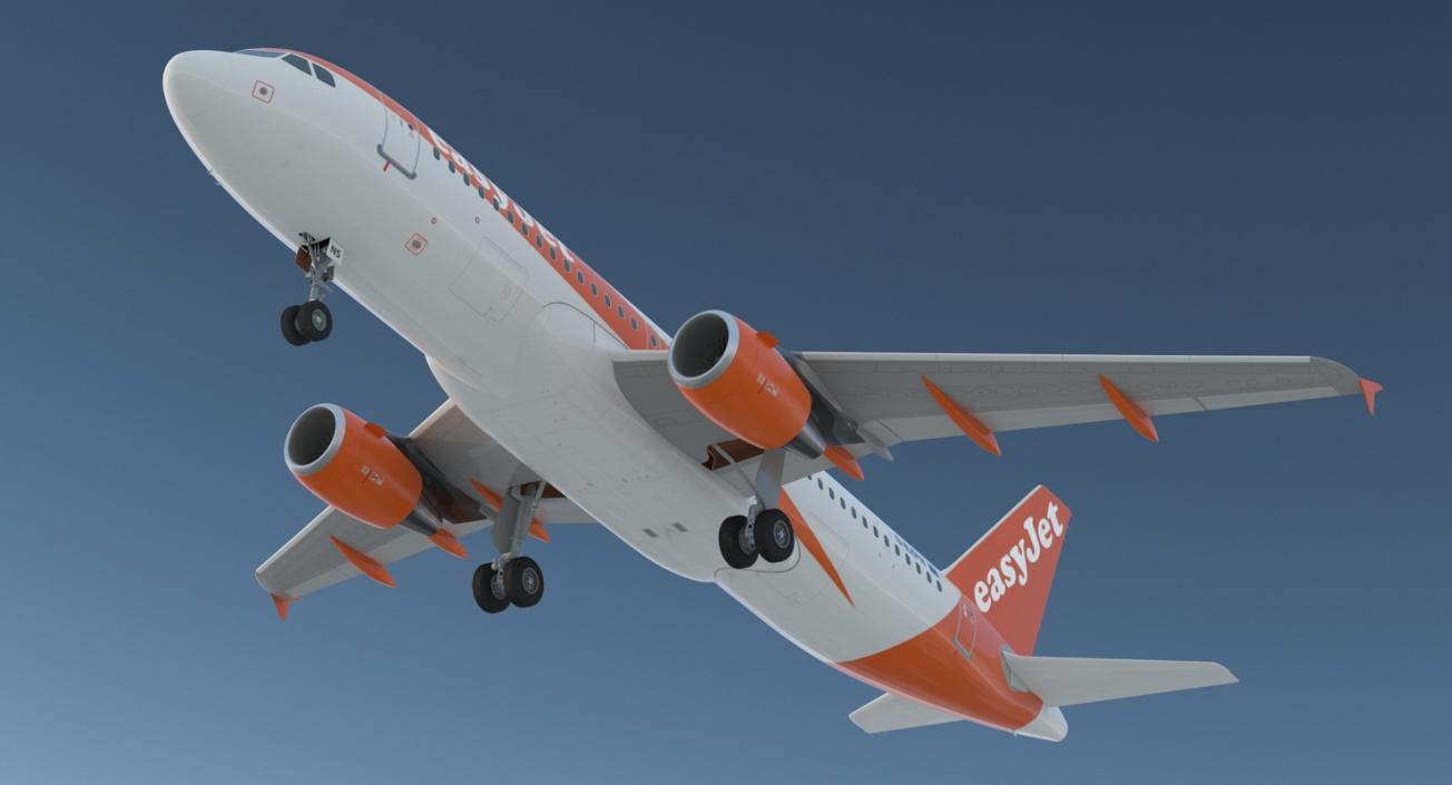 Airbus A320 EasyJet Airline Rigged 3D model