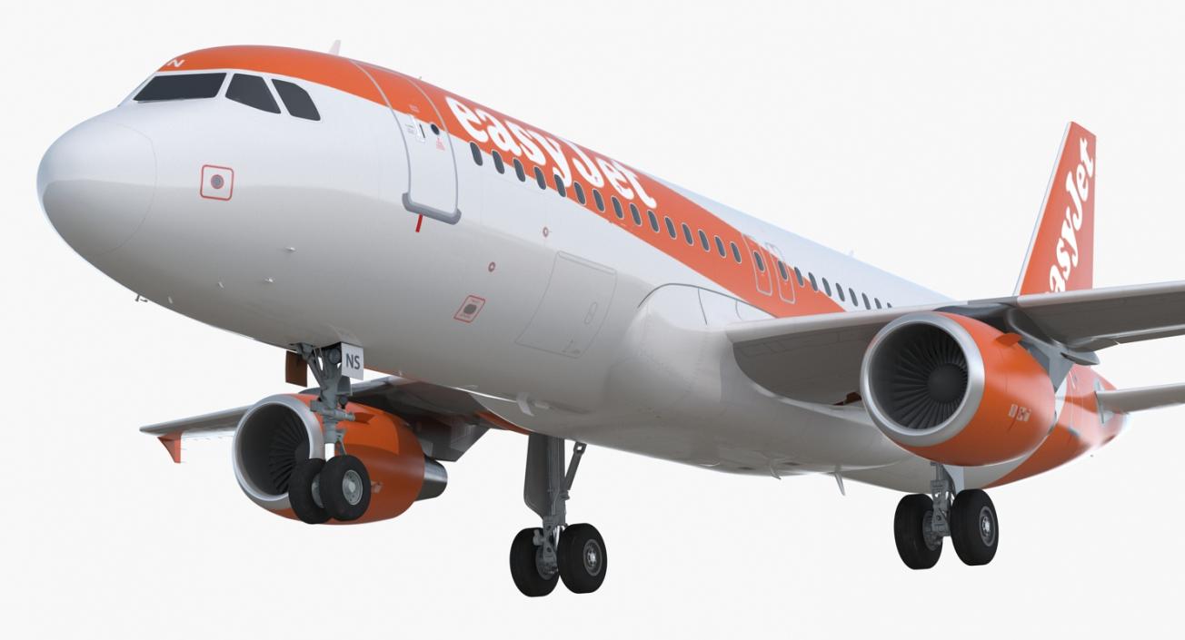 Airbus A320 EasyJet Airline Rigged 3D model