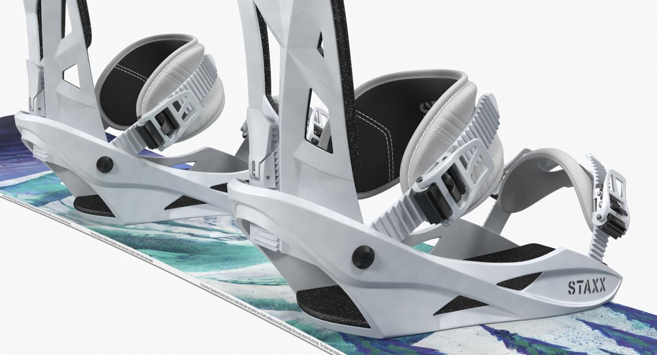 3D model Snowboard Jones with Staxx Bindings