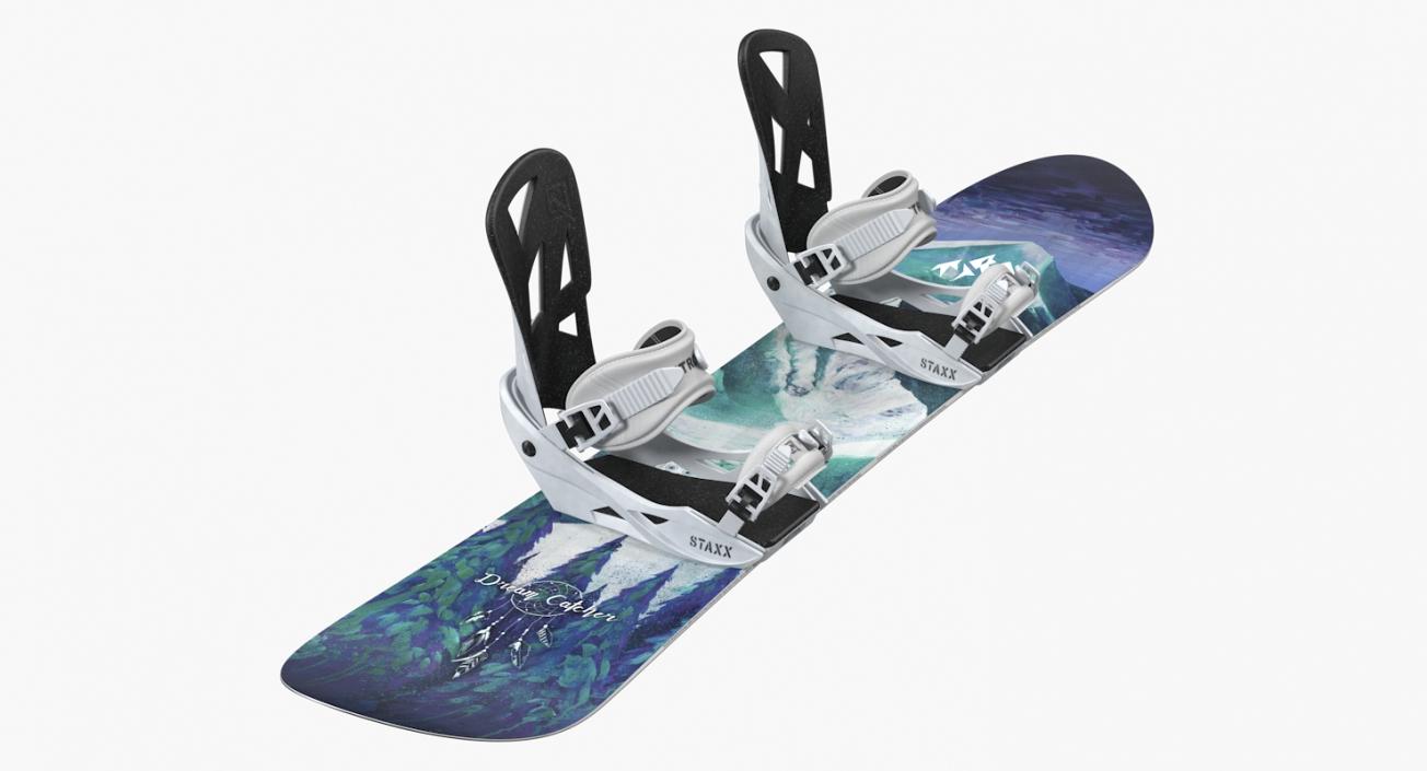 3D model Snowboard Jones with Staxx Bindings