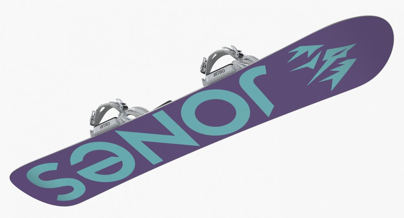 3D model Snowboard Jones with Staxx Bindings