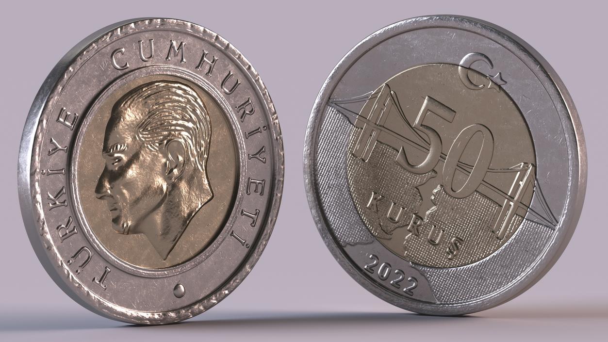 3D model Turkey Coins Collection 3