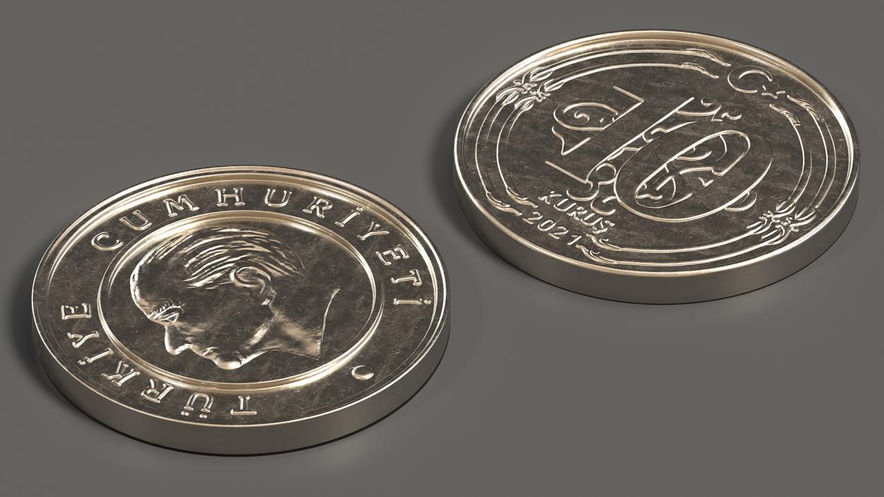 3D model Turkey Coins Collection 3