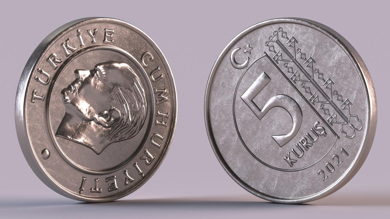 3D model Turkey Coins Collection 3