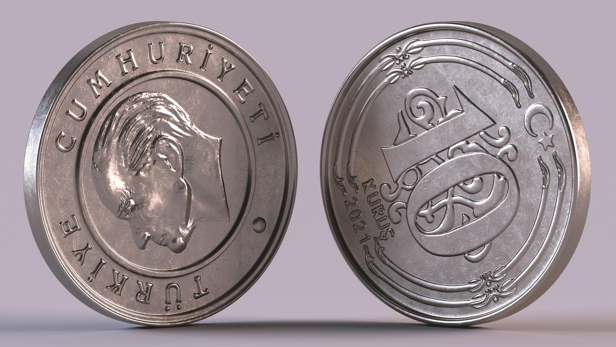 3D model Turkey Coins Collection 3