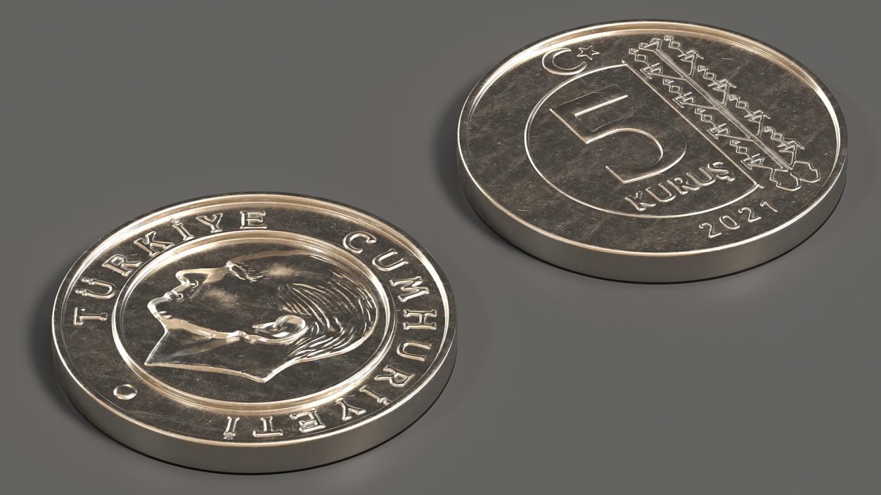 3D model Turkey Coins Collection 3