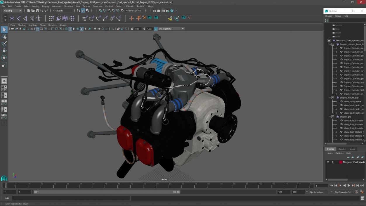 Electronic Fuel Injected Aircraft Engine UL260i 3D