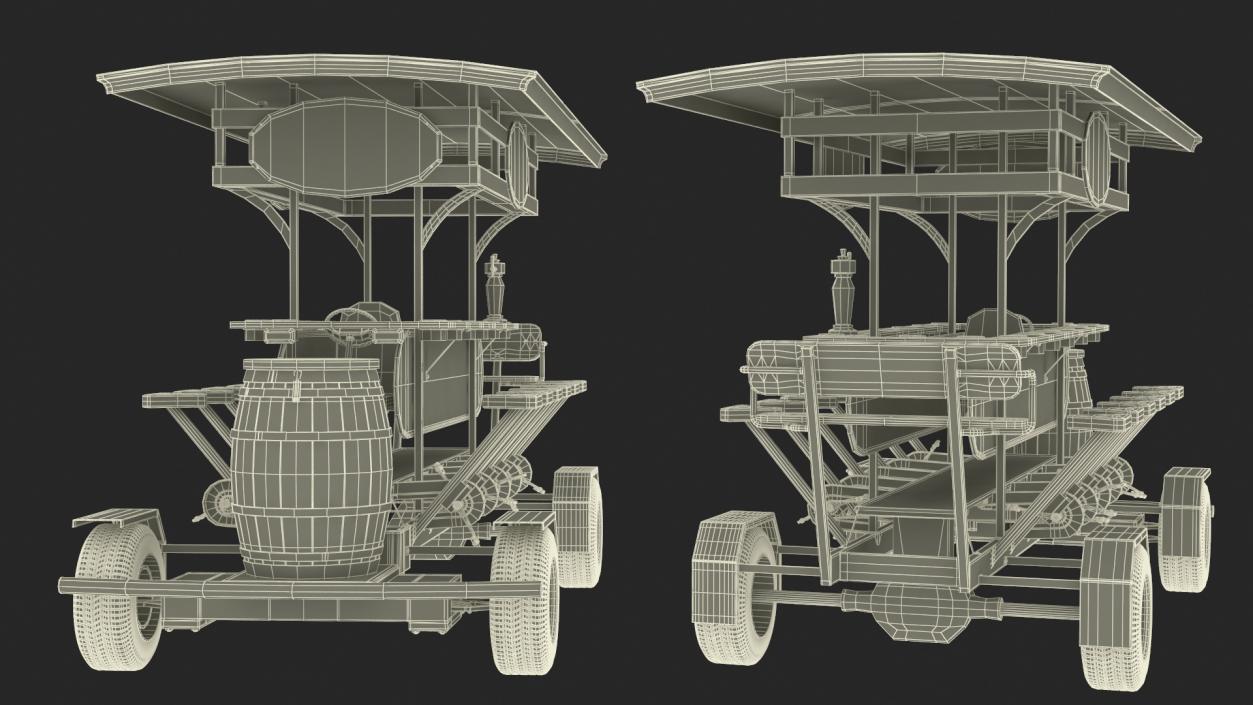 Pedal Pub Party Bike Rigged 3D