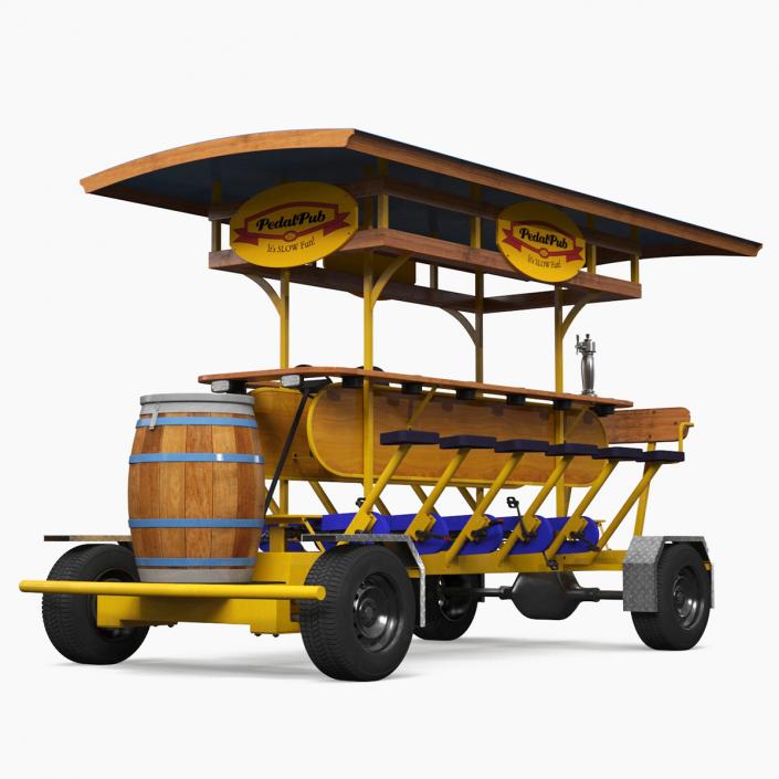 Pedal Pub Party Bike Rigged 3D