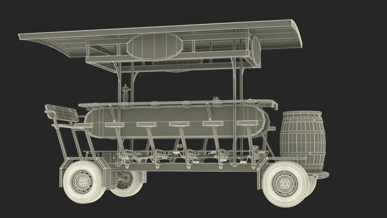 Pedal Pub Party Bike Rigged 3D