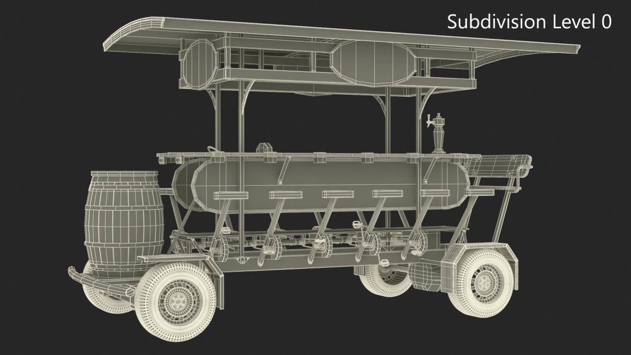 Pedal Pub Party Bike Rigged 3D
