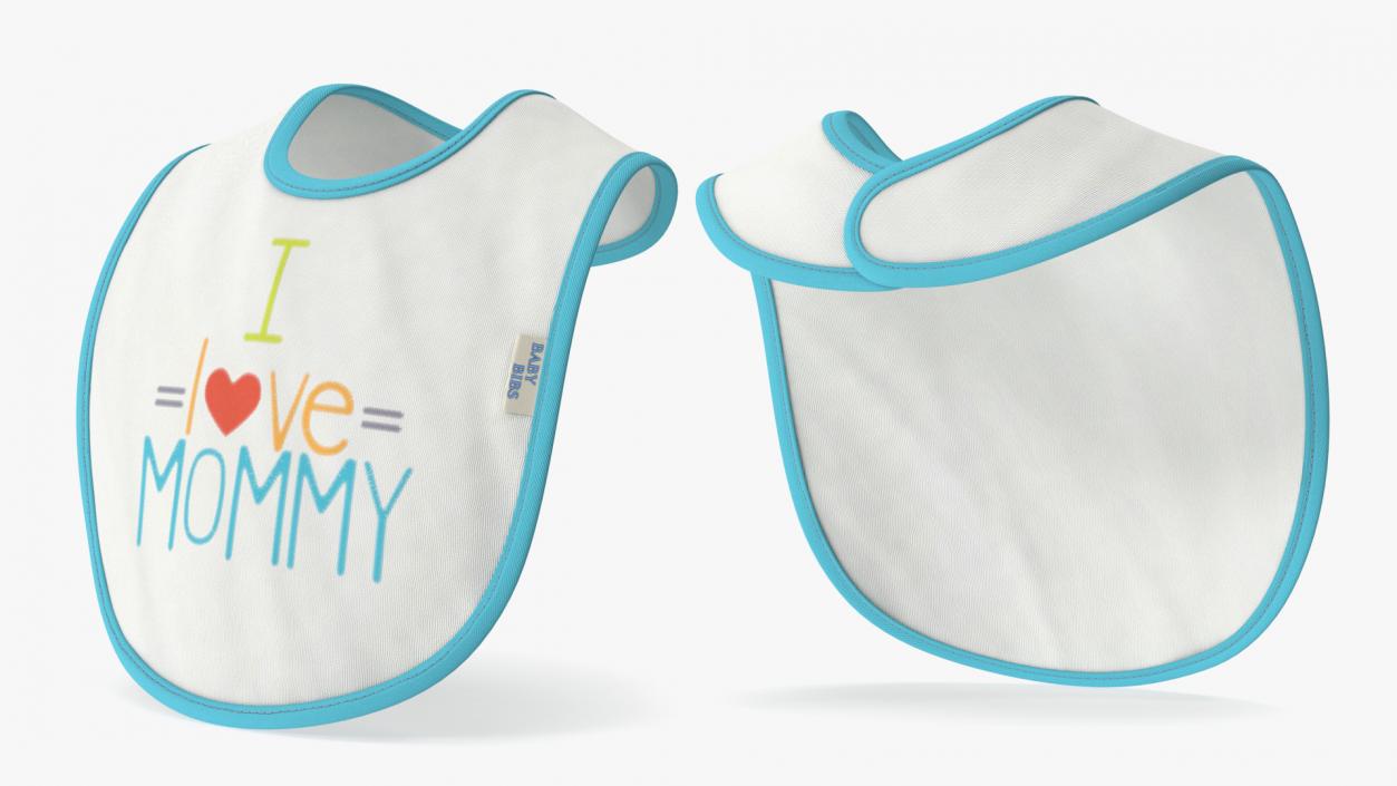 3D model Deployed Baby Bib I Love Mommy