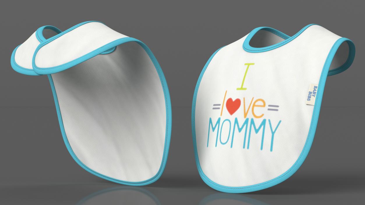 3D model Deployed Baby Bib I Love Mommy