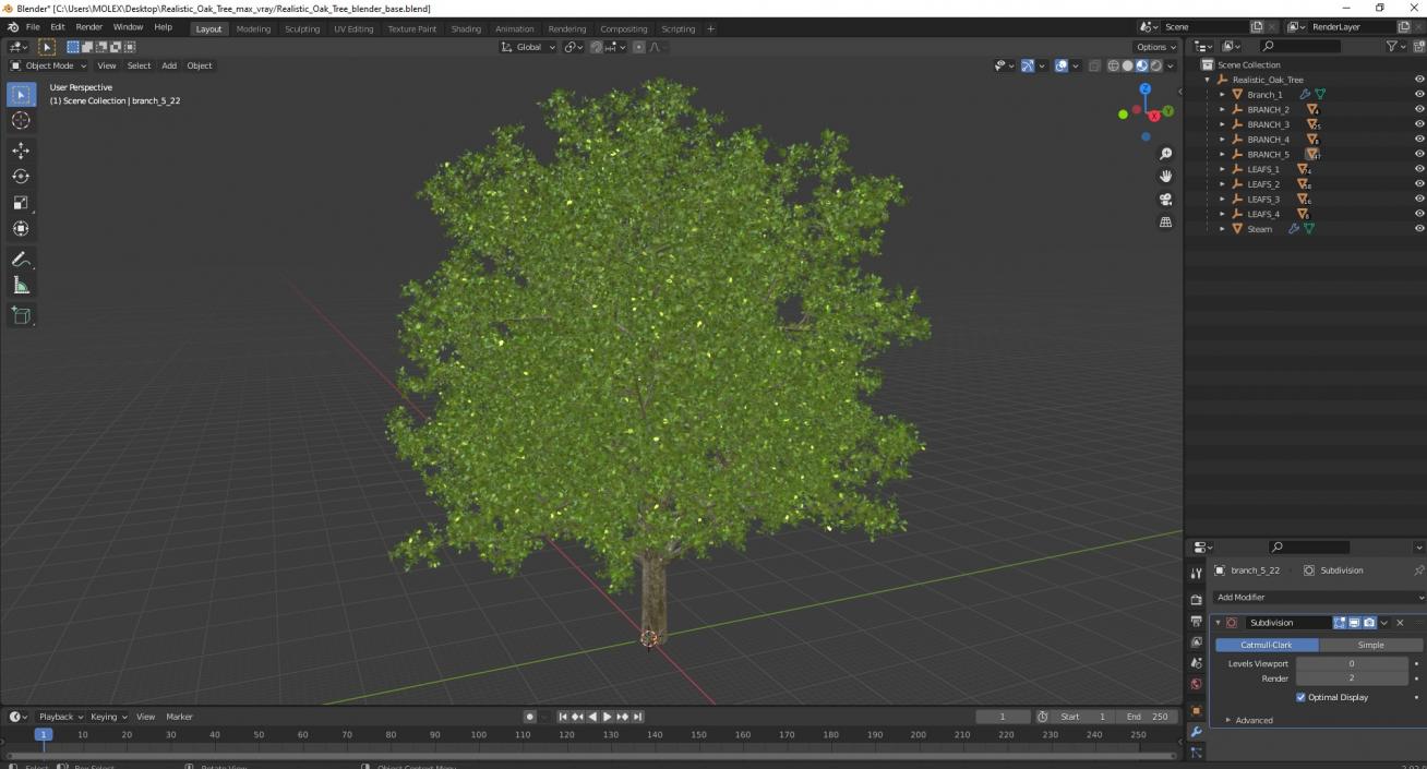 3D Realistic Oak Tree(1)