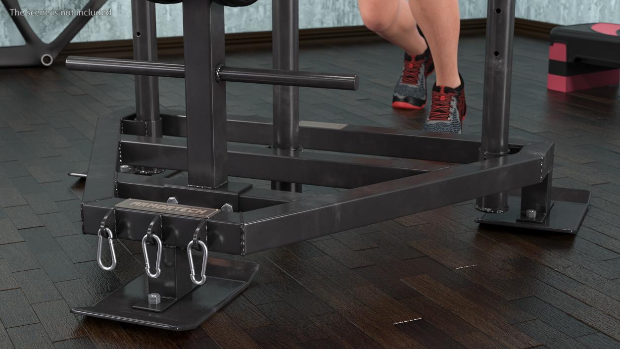 3D model Athlete with Armortech Heavy Duty 3 Post Prowler Sled Rigged