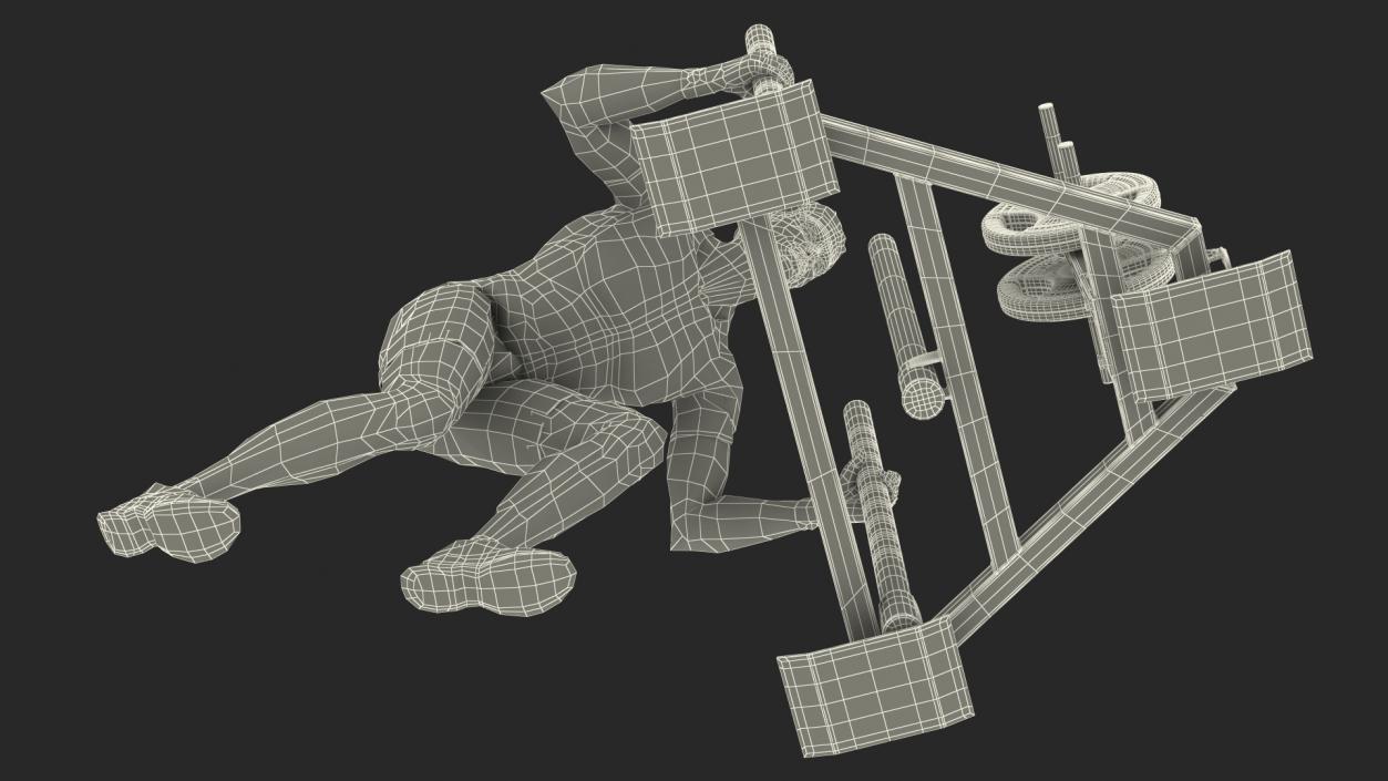 3D model Athlete with Armortech Heavy Duty 3 Post Prowler Sled Rigged