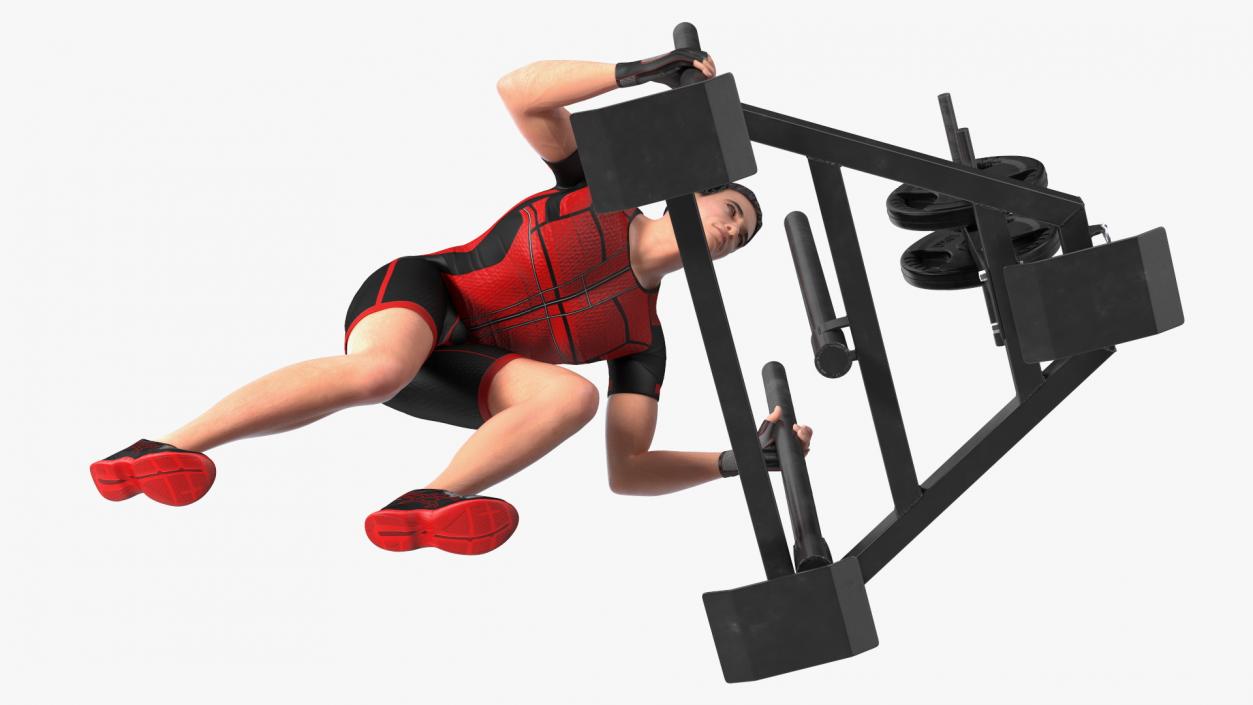 3D model Athlete with Armortech Heavy Duty 3 Post Prowler Sled Rigged
