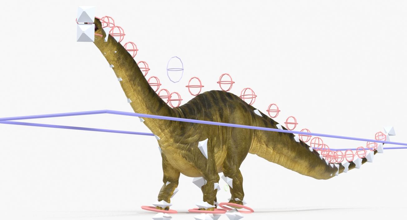 Apatosaurus Dinosaur Rigged 3D