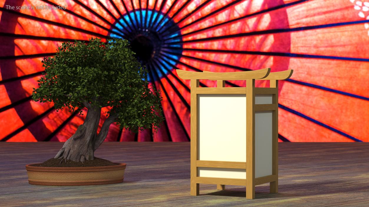 3D Wooden Shoji Lamp Small model