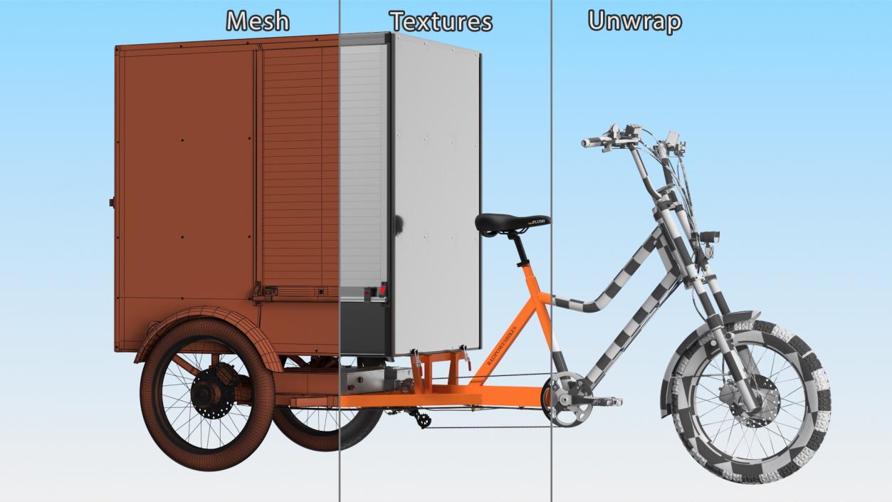 3D model Rad Power Bike RadBurro with Cargo Box Rigged