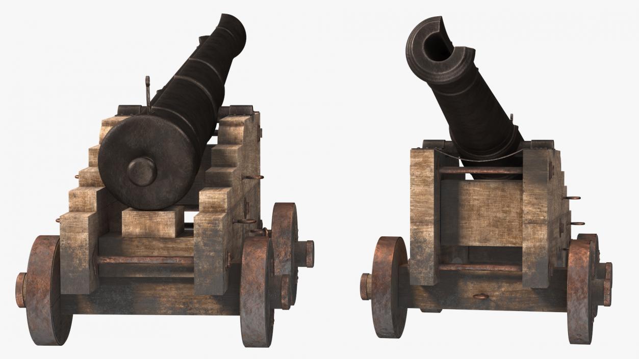 3D model Antique Cannon in the Cut