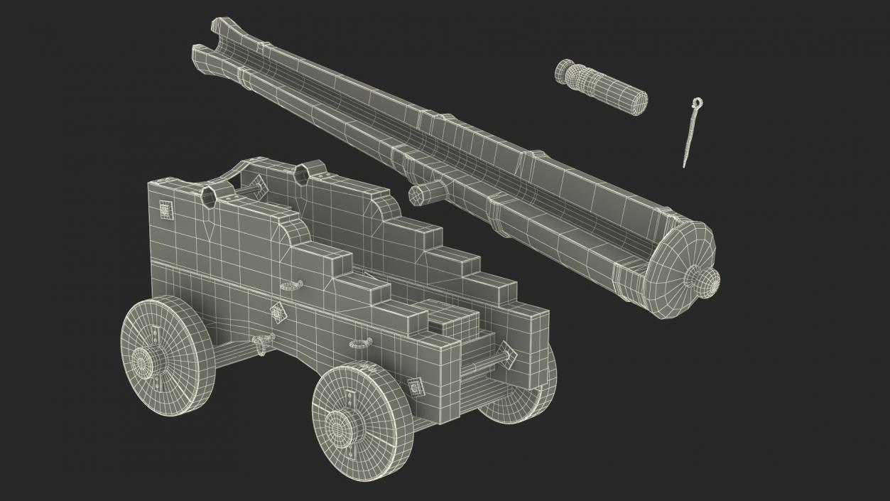 3D model Antique Cannon in the Cut