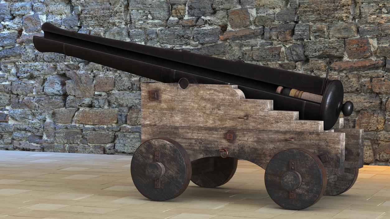 3D model Antique Cannon in the Cut