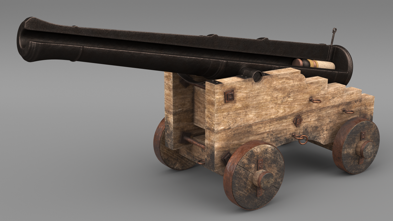 3D model Antique Cannon in the Cut