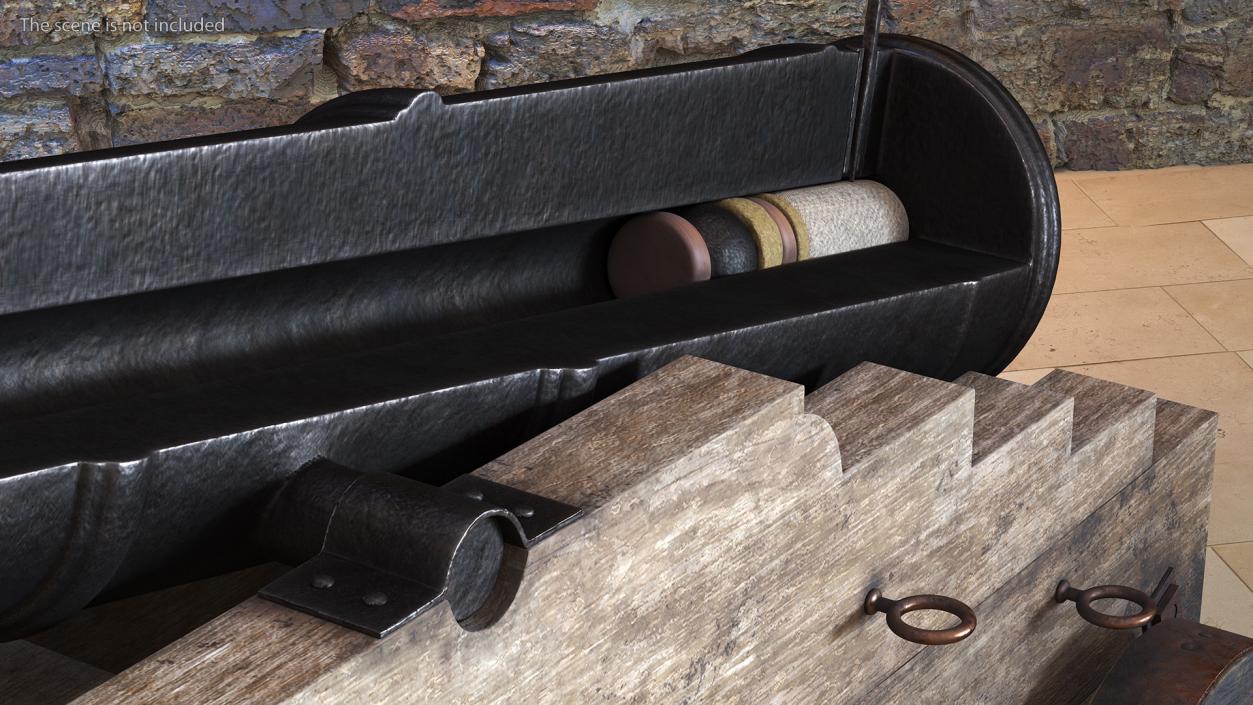 3D model Antique Cannon in the Cut