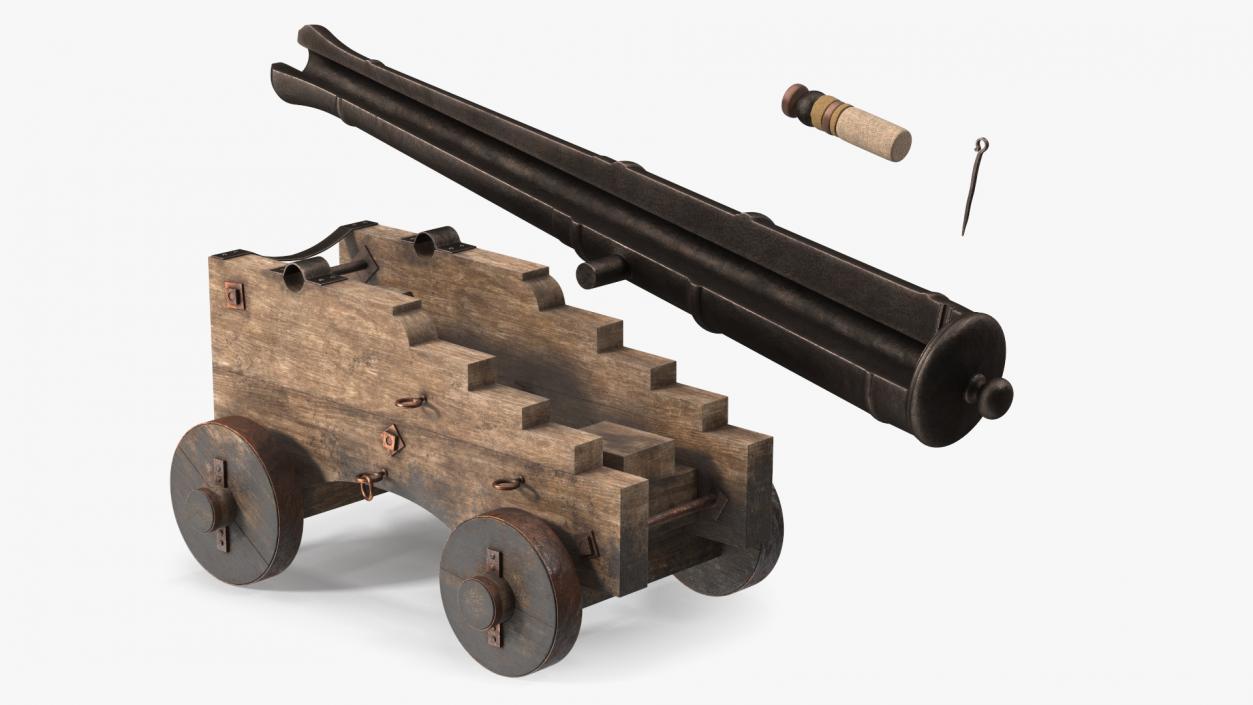 3D model Antique Cannon in the Cut