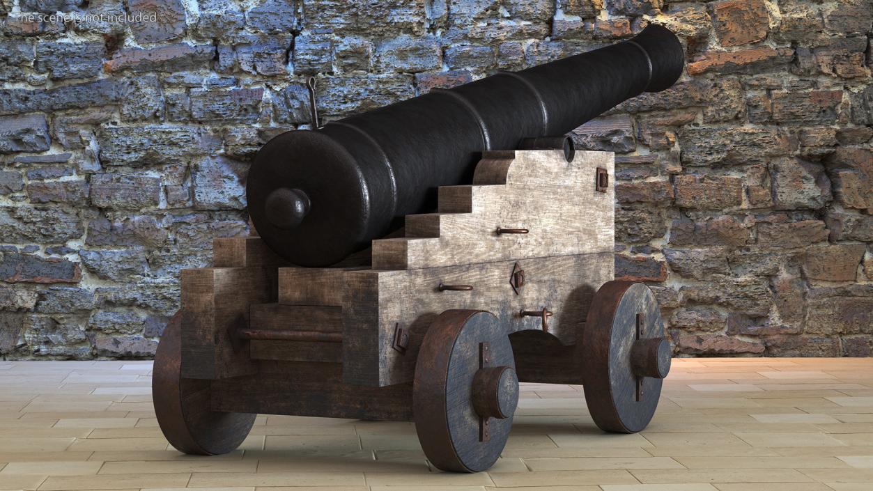 3D model Antique Cannon in the Cut