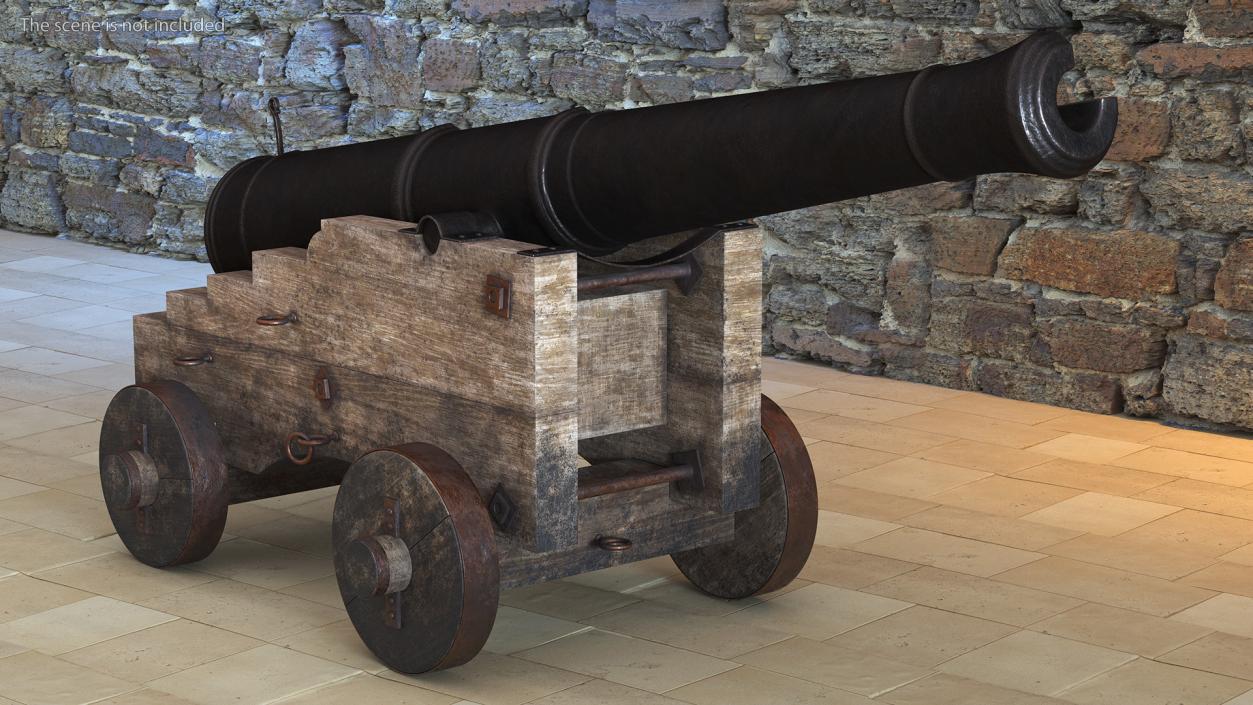 3D model Antique Cannon in the Cut