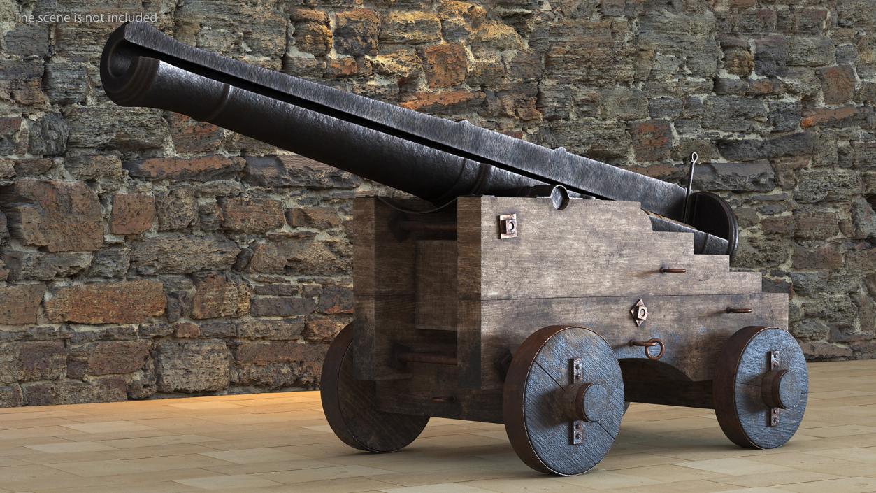 3D model Antique Cannon in the Cut