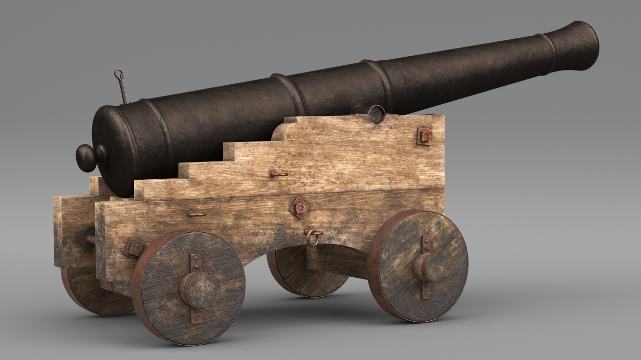 3D model Antique Cannon in the Cut