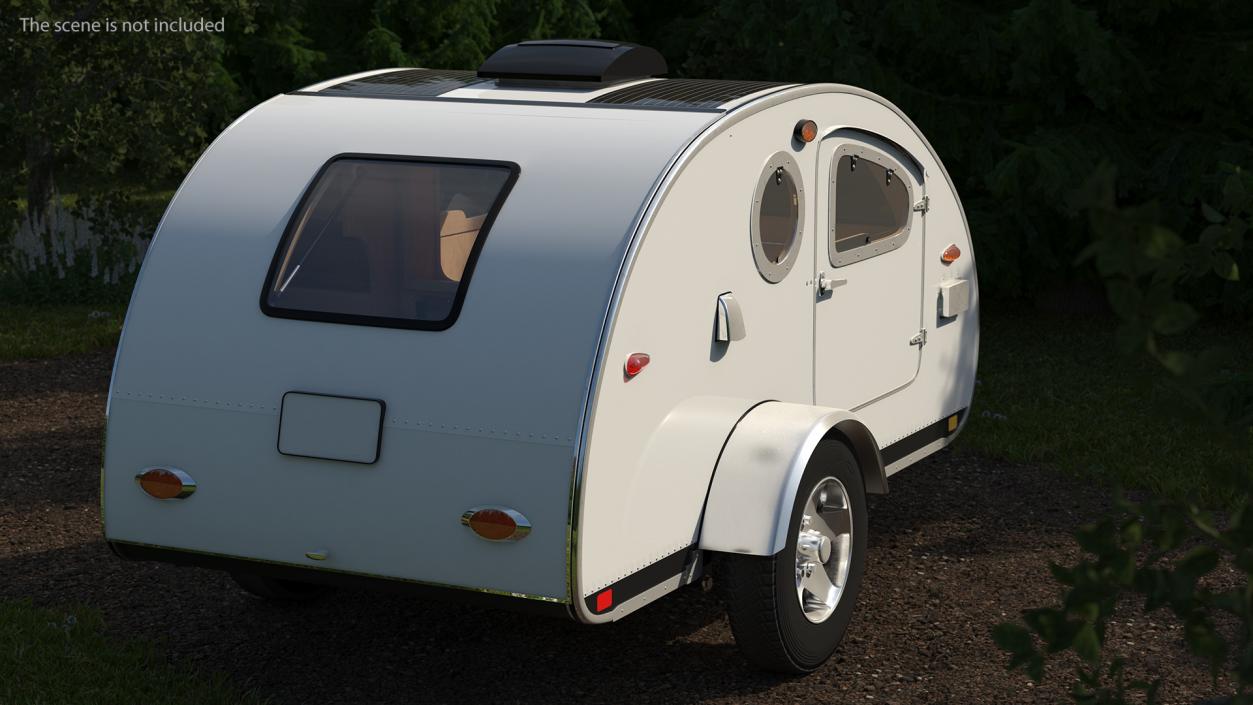 3D Teardrop Camping Trailer Rigged