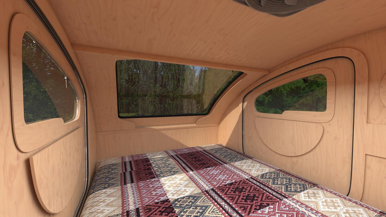 3D Teardrop Camping Trailer Rigged