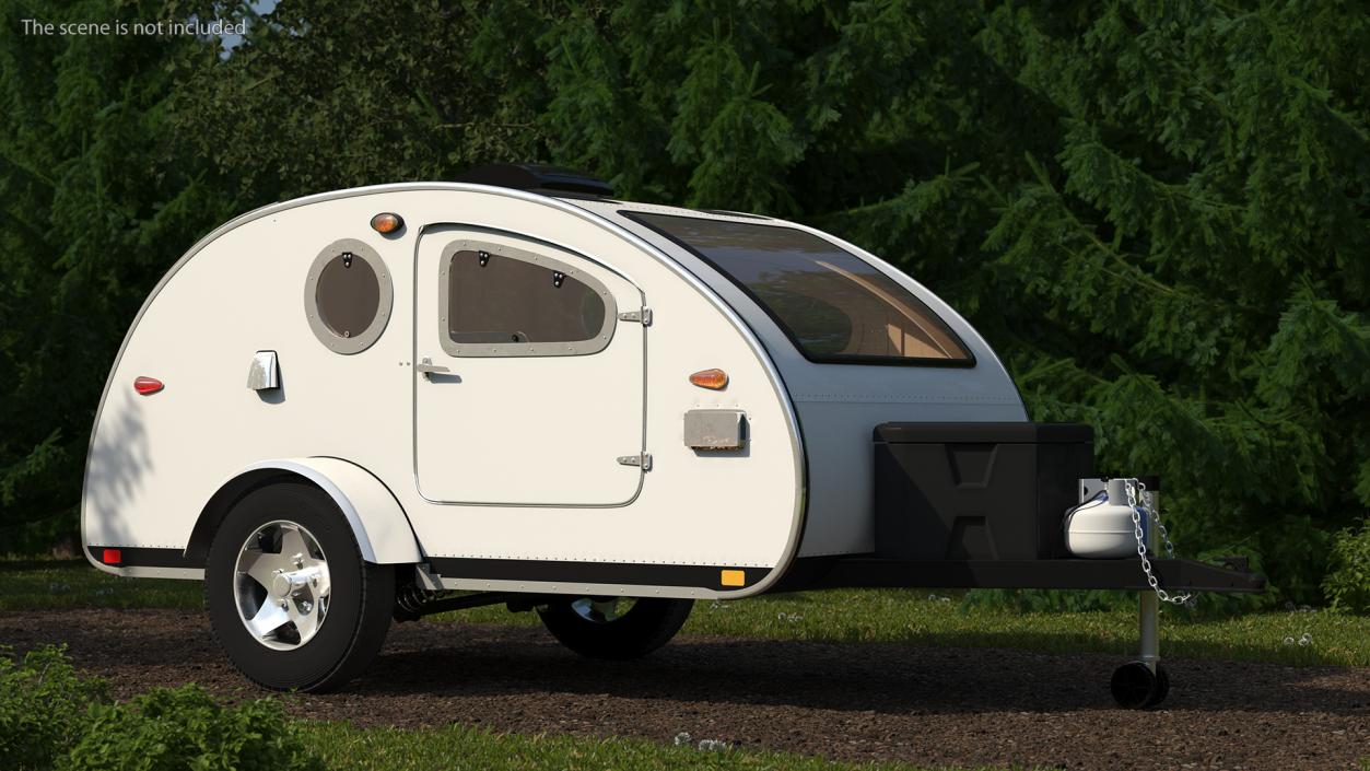 3D Teardrop Camping Trailer Rigged