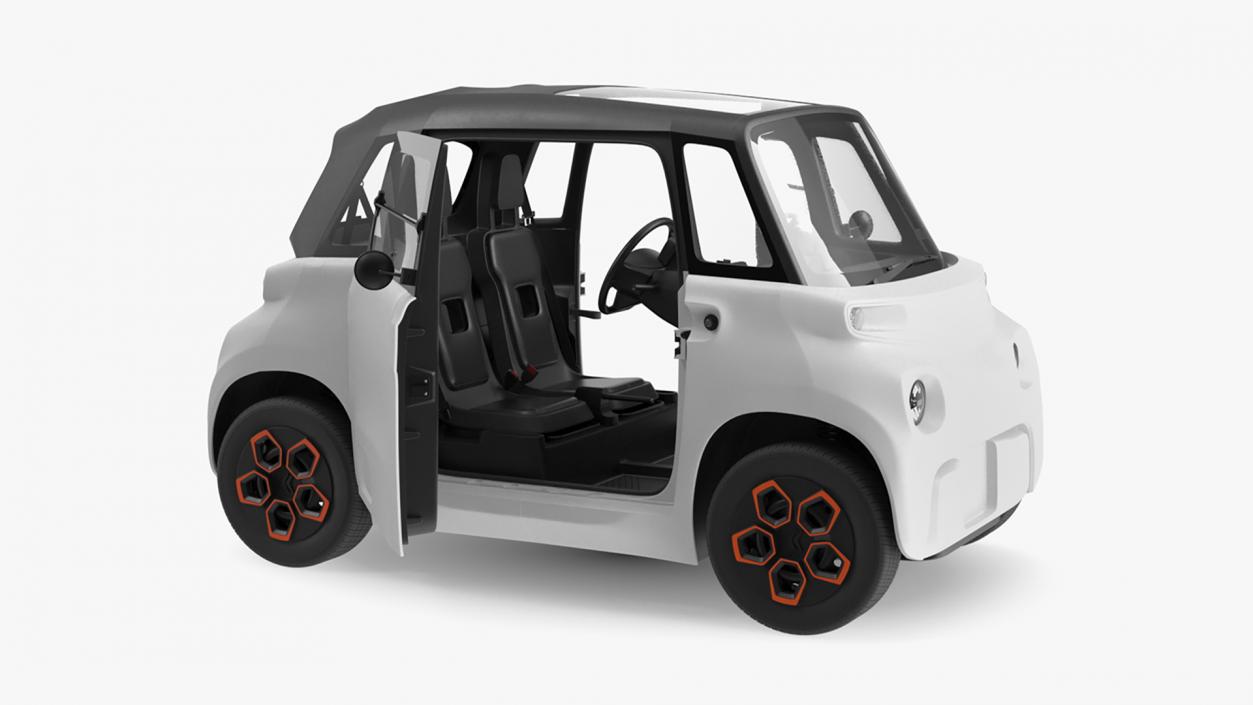 Small Electric Car Rigged for Cinema 4D 3D model