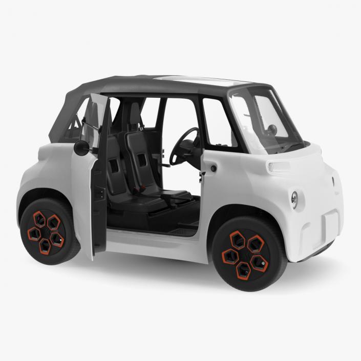 Small Electric Car Rigged for Cinema 4D 3D model