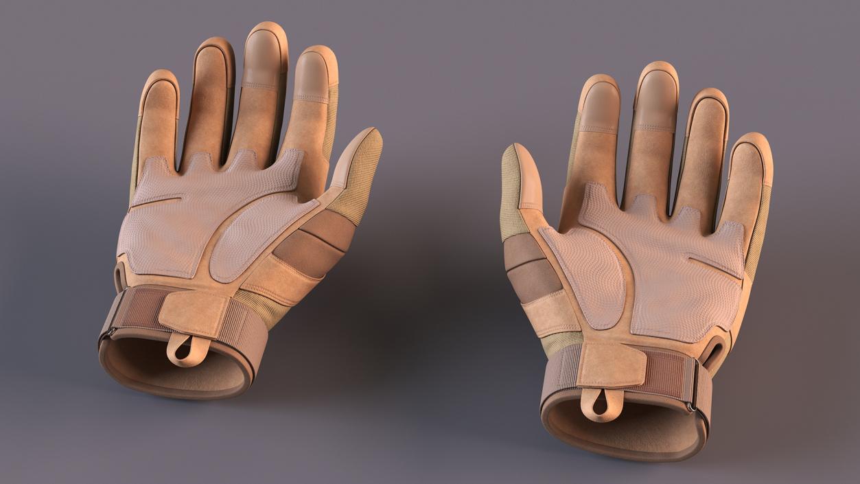 3D Protective Gloves Brown model