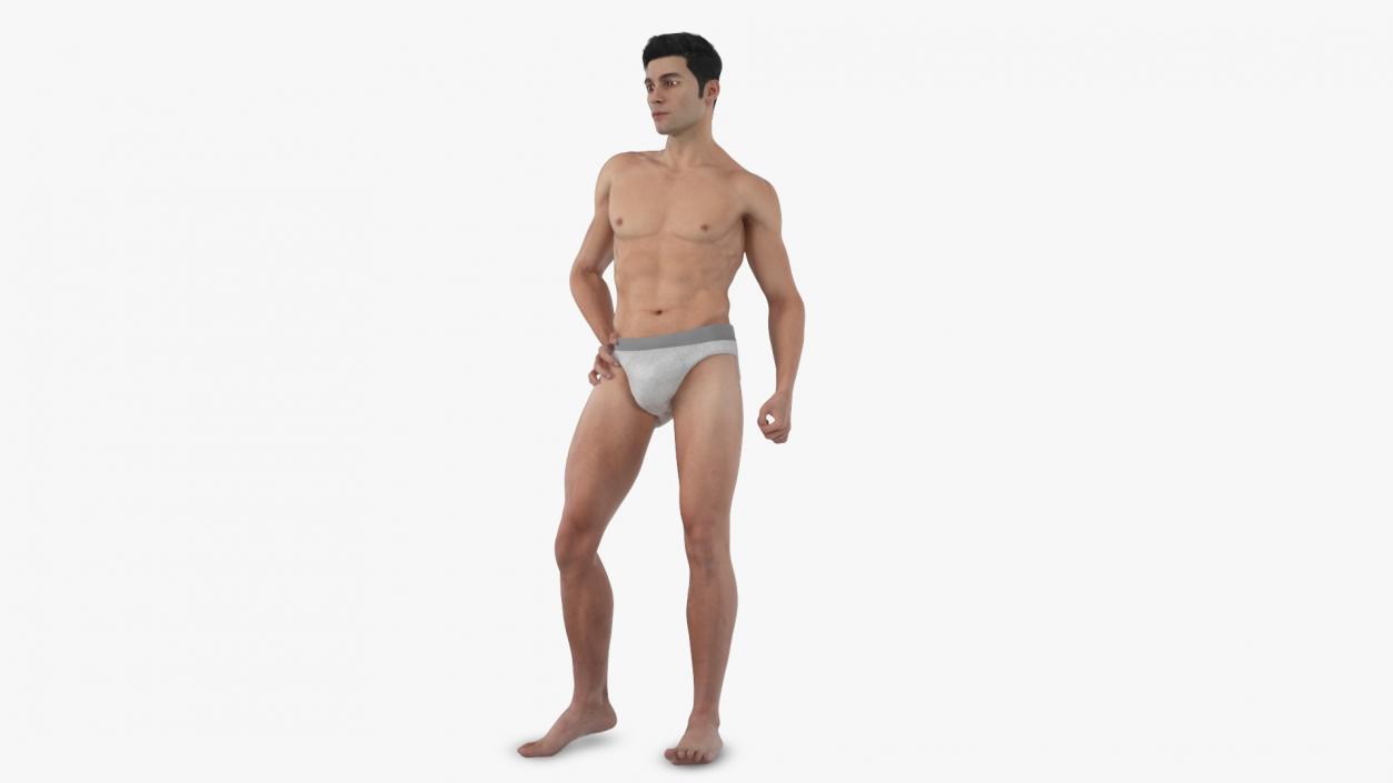 3D model Man Athletic Figure Fur Rigged