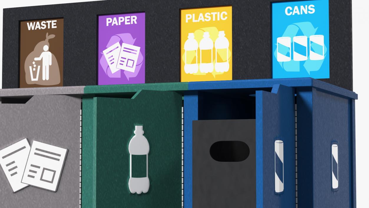 Sort Recycling Bins 3D model